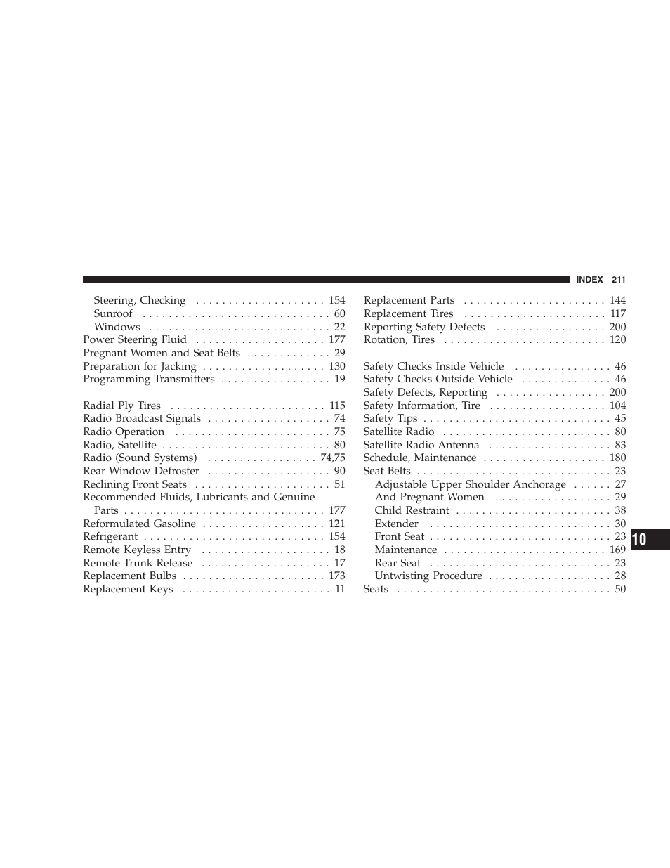 Dodge 2005 PL Neon SRT4 User Manual | Page 211 / 216