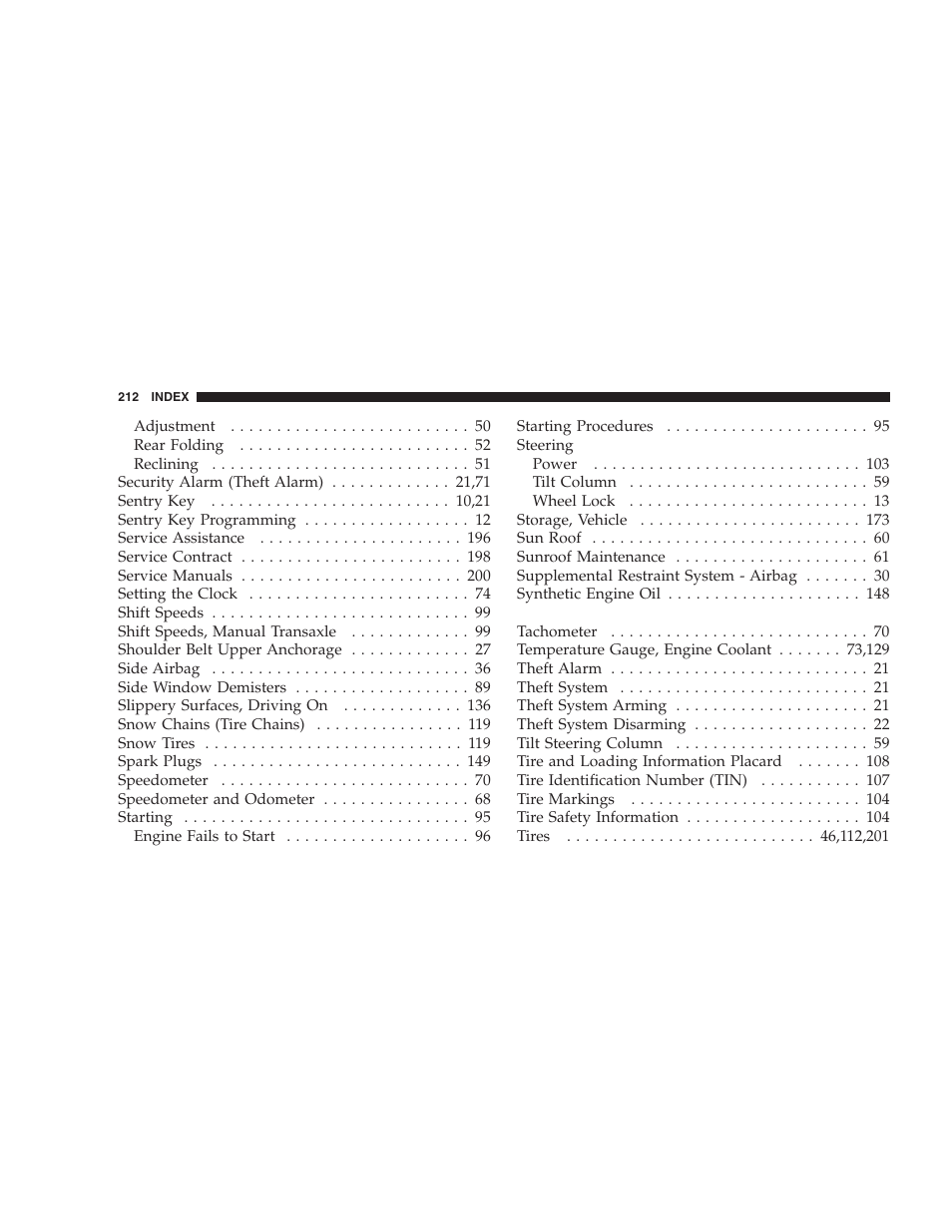 Dodge 2005 PL Neon SRT4 User Manual | Page 212 / 216