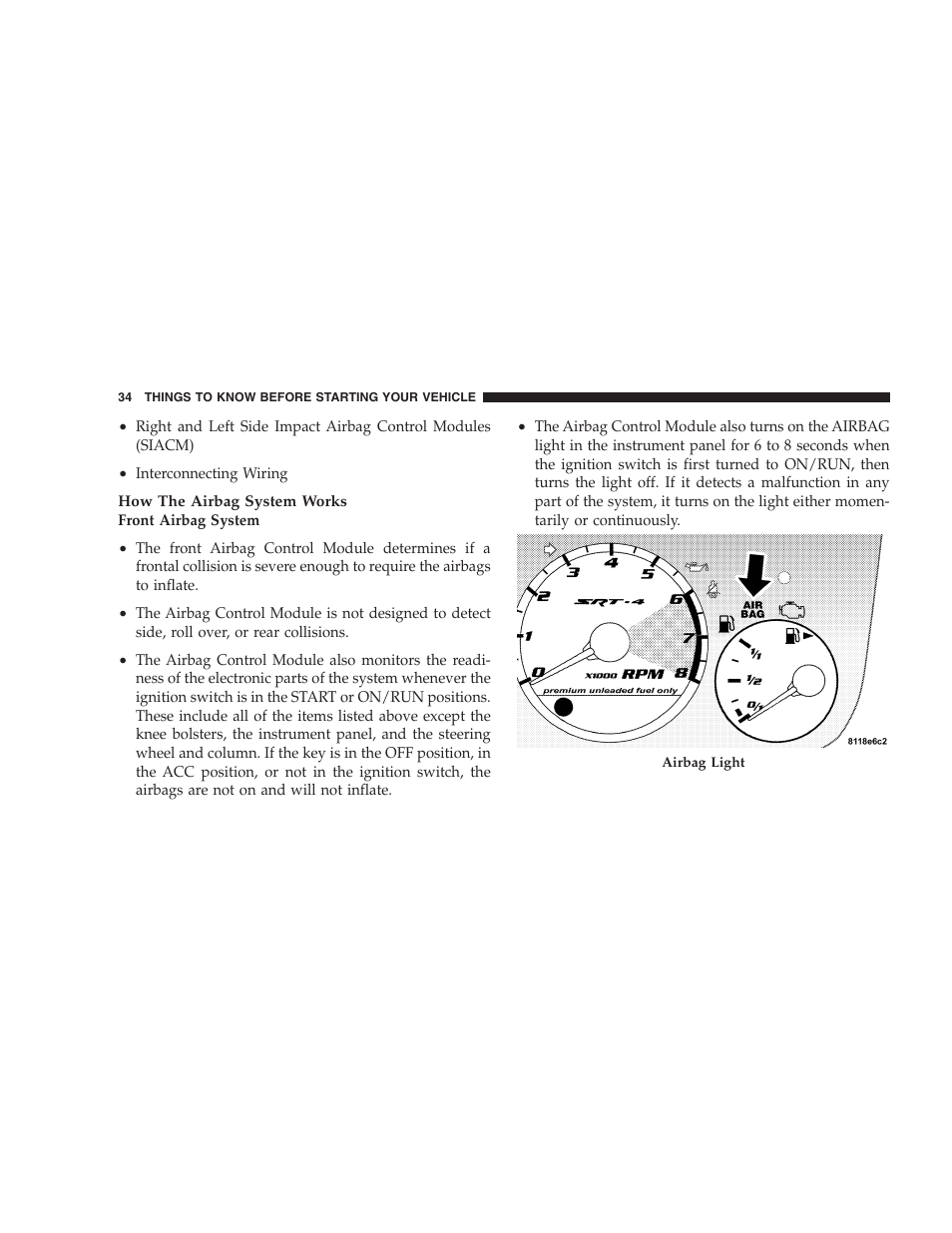 Dodge 2005 PL Neon SRT4 User Manual | Page 34 / 216