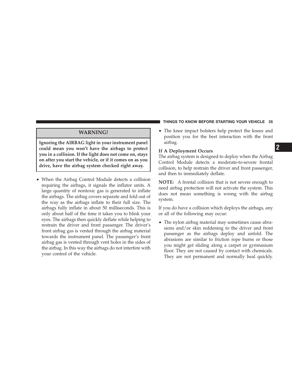 Dodge 2005 PL Neon SRT4 User Manual | Page 35 / 216