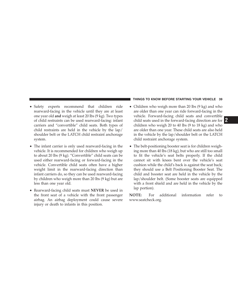Dodge 2005 PL Neon SRT4 User Manual | Page 39 / 216