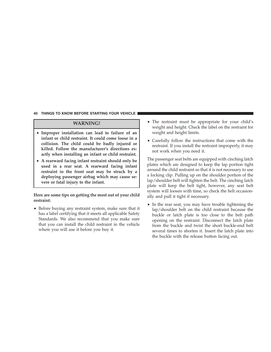 Dodge 2005 PL Neon SRT4 User Manual | Page 40 / 216