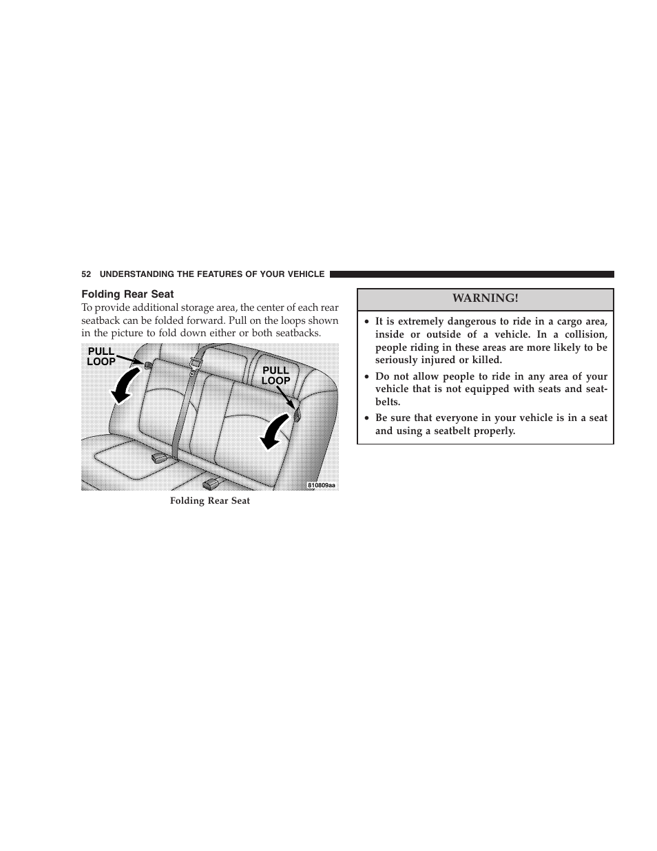 Folding rear seat | Dodge 2005 PL Neon SRT4 User Manual | Page 52 / 216