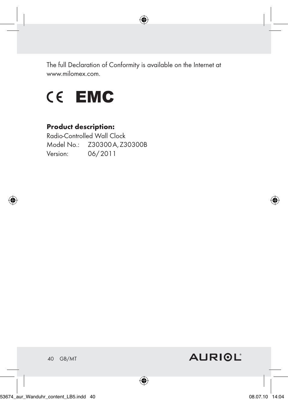 Auriol Z30300A_B User Manual | Page 38 / 47