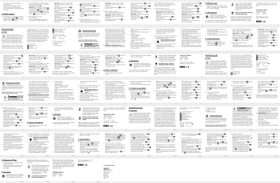 Začetek uporabe, Vstavljanje / menjavanje baterij, Multifunkční budík | Úvod, Použití ke stanovenému účelu, Zobrazení teploty v °c / °f, Bezpečnostné pokyny, Nastavenie alarmu, Reinigung und pflege, Entsorgung | Auriol Z30002 User Manual | Page 2 / 2