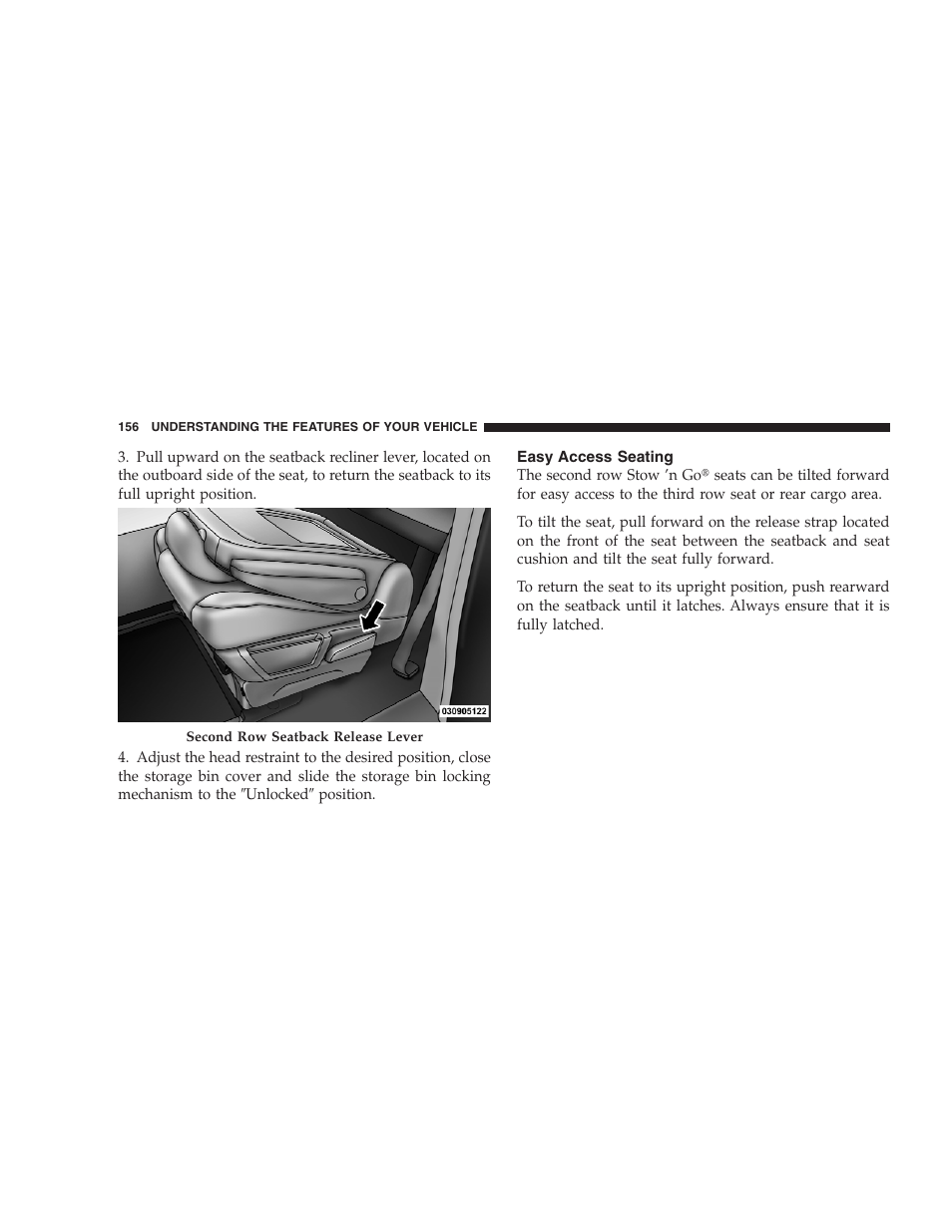 Easy access seating | Dodge 2009 Caravan User Manual | Page 158 / 535