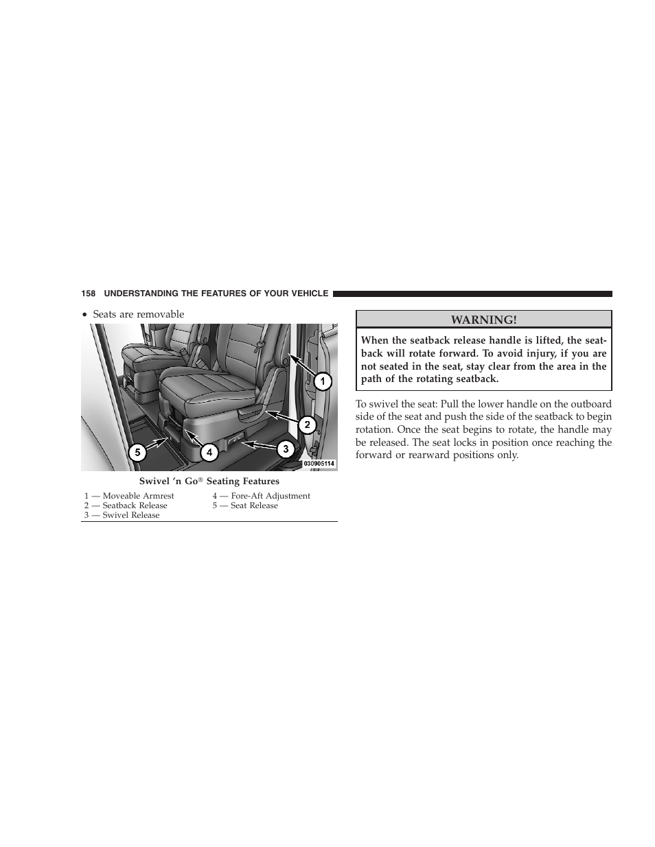 Warning | Dodge 2009 Caravan User Manual | Page 160 / 535