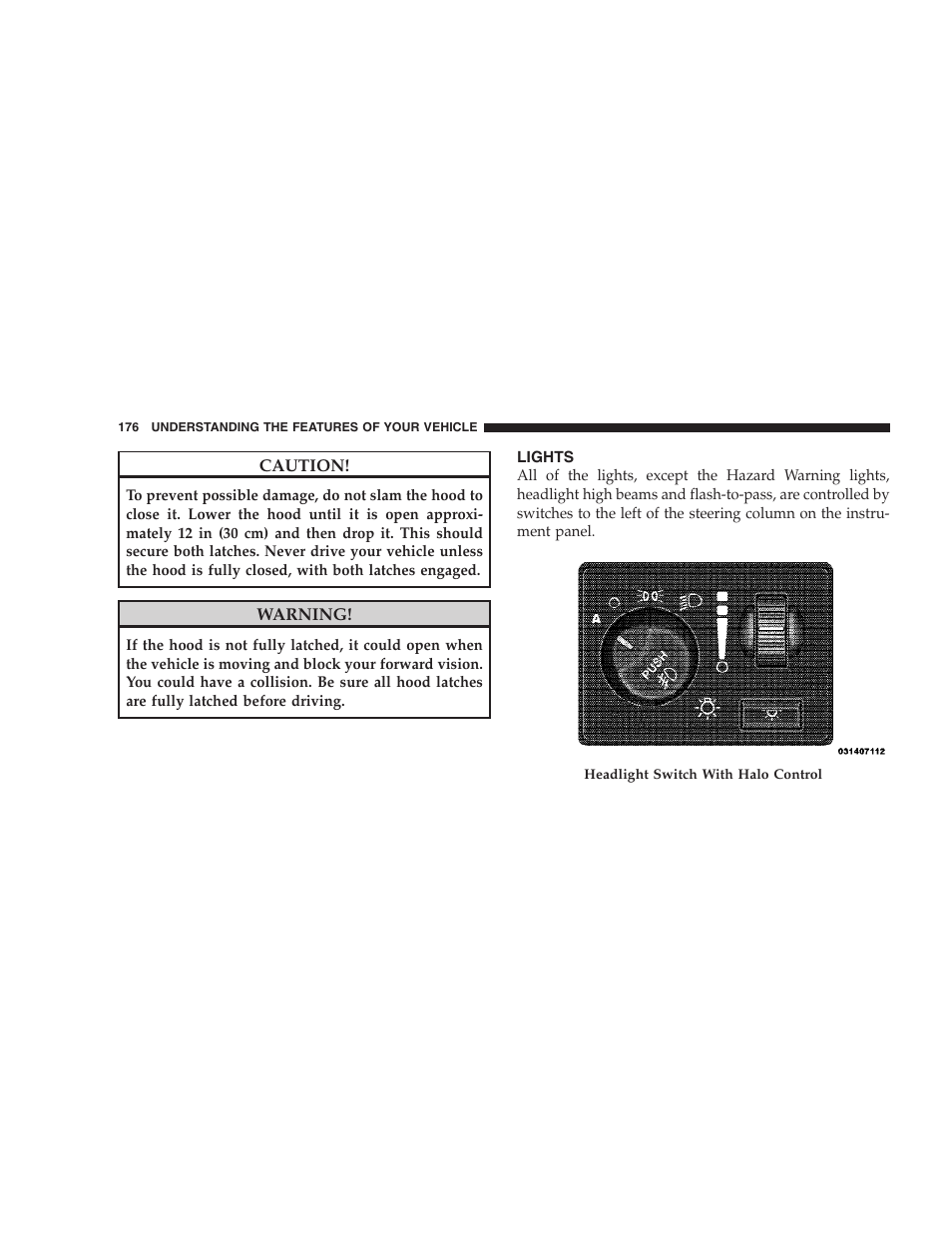 Lights | Dodge 2009 Caravan User Manual | Page 178 / 535