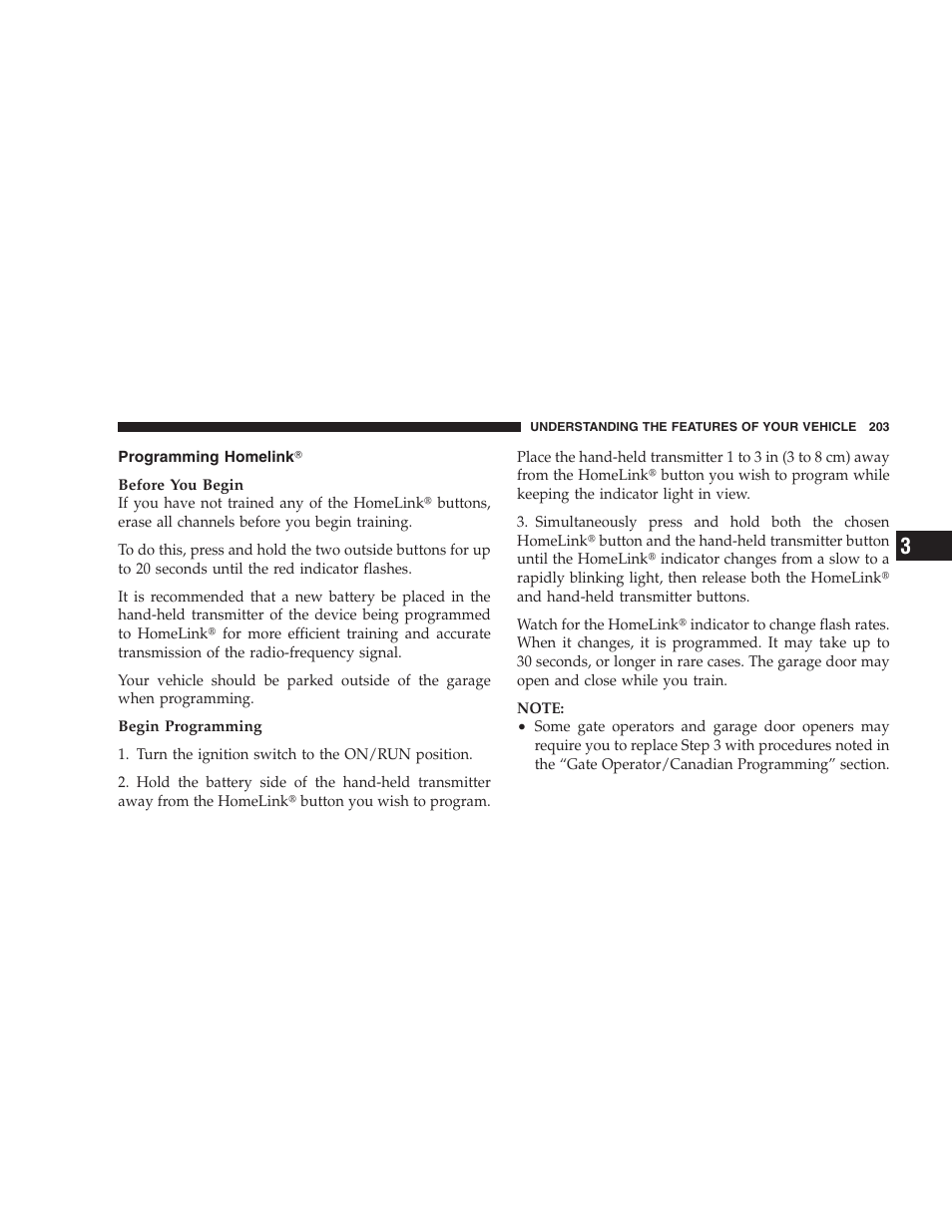 Programming homelink | Dodge 2009 Caravan User Manual | Page 205 / 535