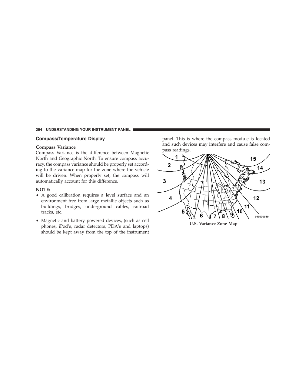 Compass/temperature display | Dodge 2009 Caravan User Manual | Page 256 / 535