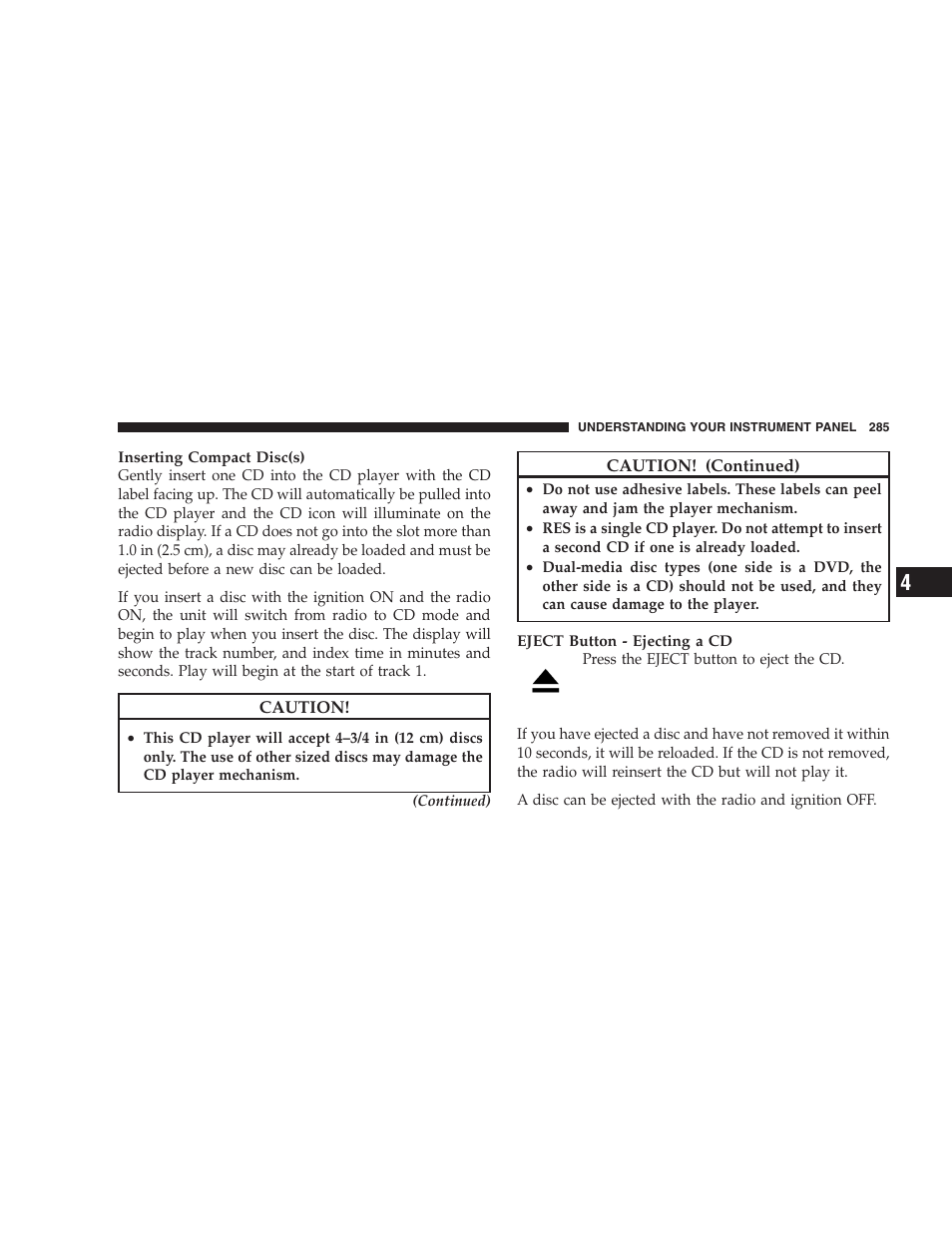 Dodge 2009 Caravan User Manual | Page 287 / 535