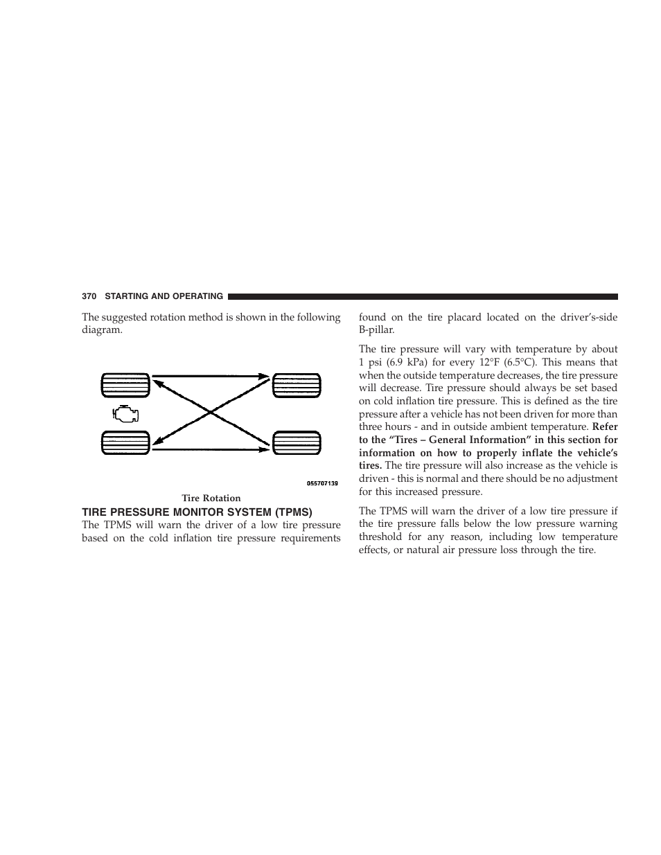 Tire pressure monitor system (tpms) | Dodge 2009 Caravan User Manual | Page 372 / 535