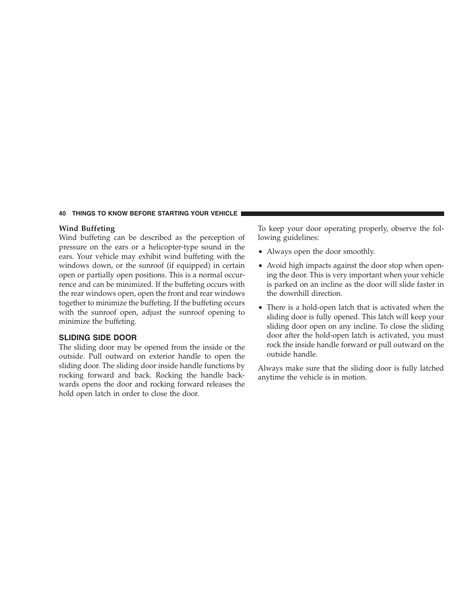 Sliding side door | Dodge 2009 Caravan User Manual | Page 42 / 535