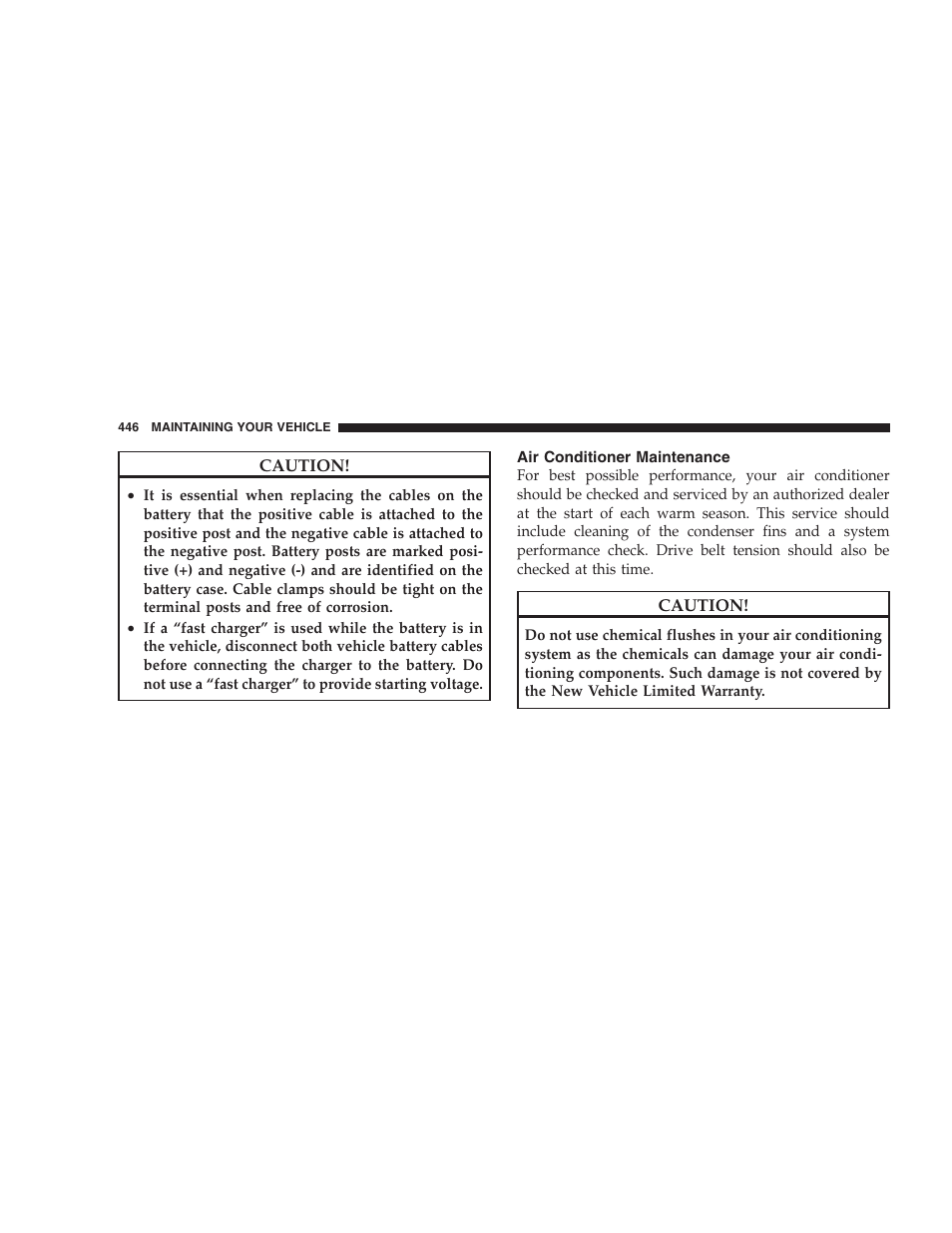 Air conditioner maintenance | Dodge 2009 Caravan User Manual | Page 448 / 535