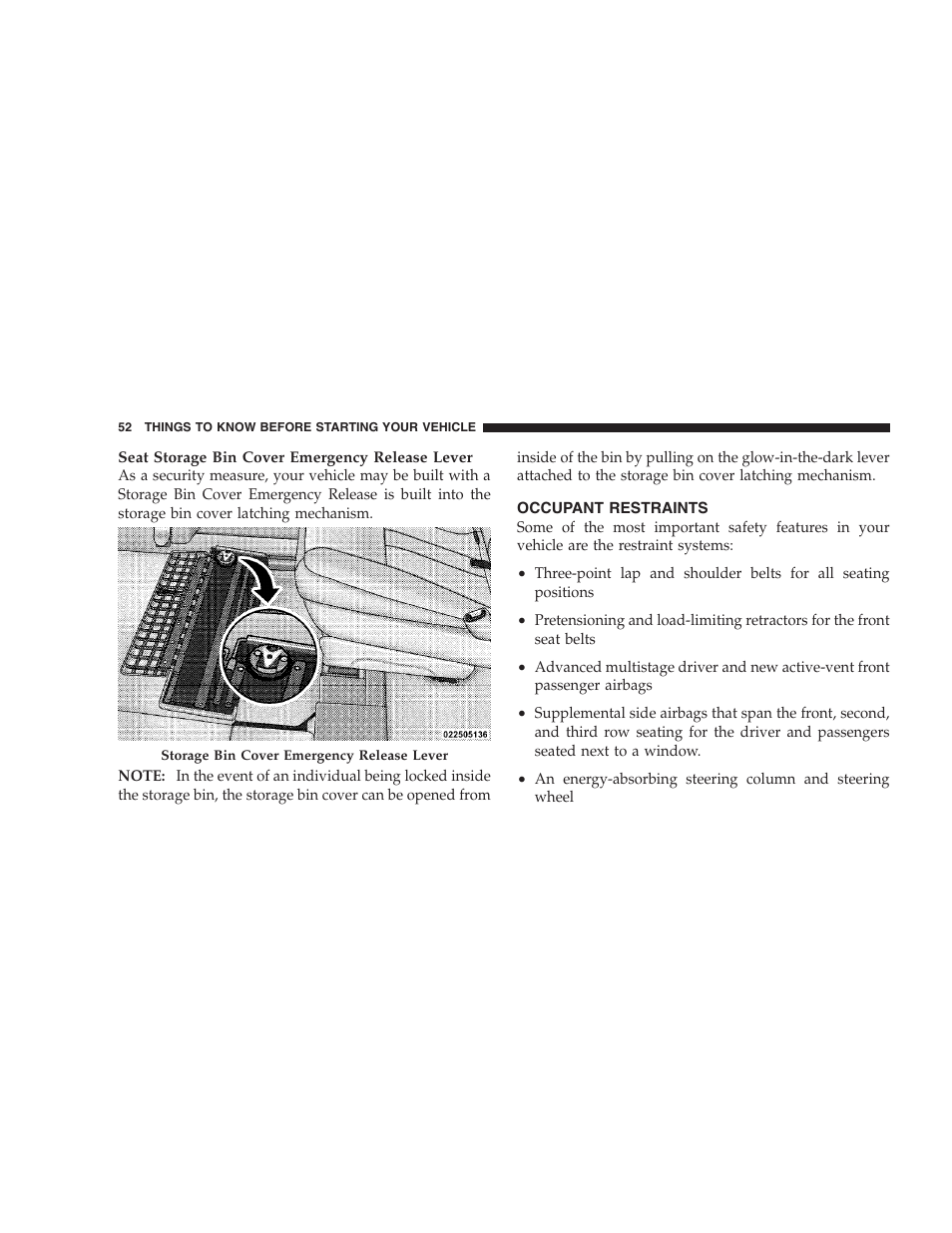 Occupant restraints | Dodge 2009 Caravan User Manual | Page 54 / 535