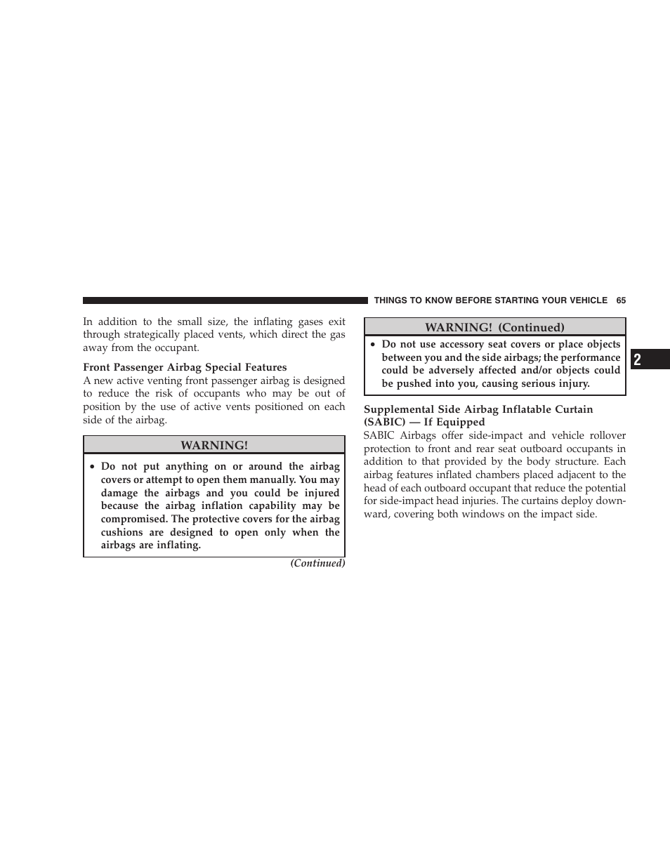 Dodge 2009 Caravan User Manual | Page 67 / 535