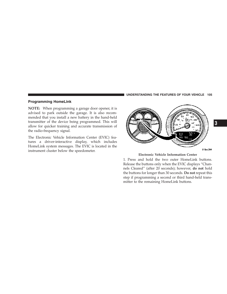 Programming homelink | Dodge 2007 Charger SRT8 User Manual | Page 105 / 352