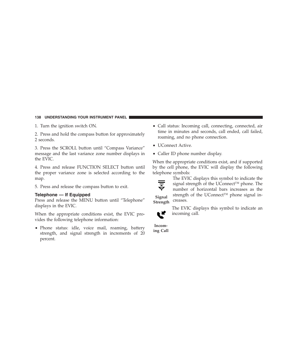 Telephone — if equipped | Dodge 2007 Charger SRT8 User Manual | Page 138 / 352