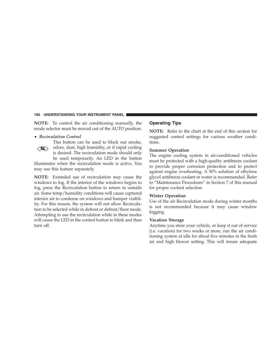 Operating tips | Dodge 2007 Charger SRT8 User Manual | Page 182 / 352