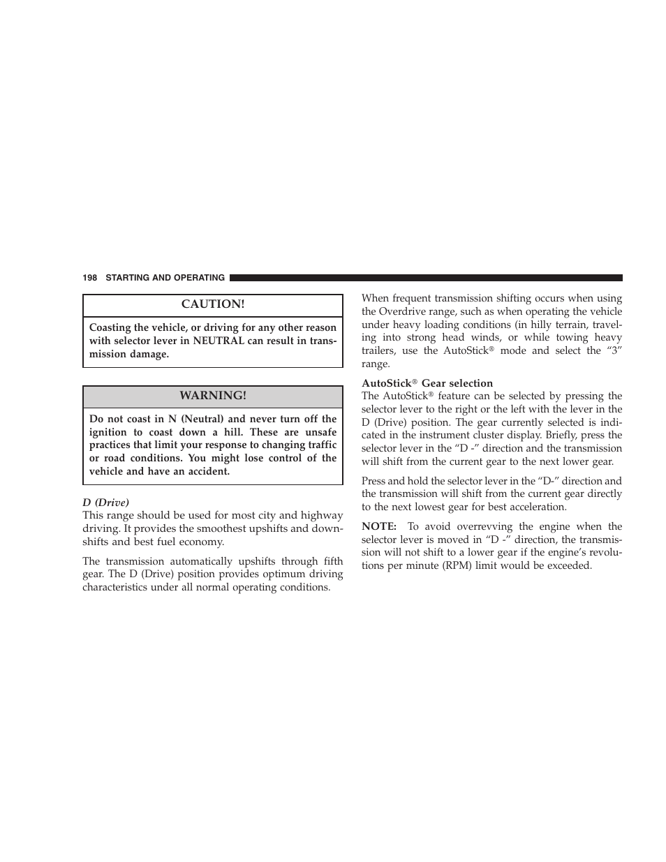 Dodge 2007 Charger SRT8 User Manual | Page 198 / 352