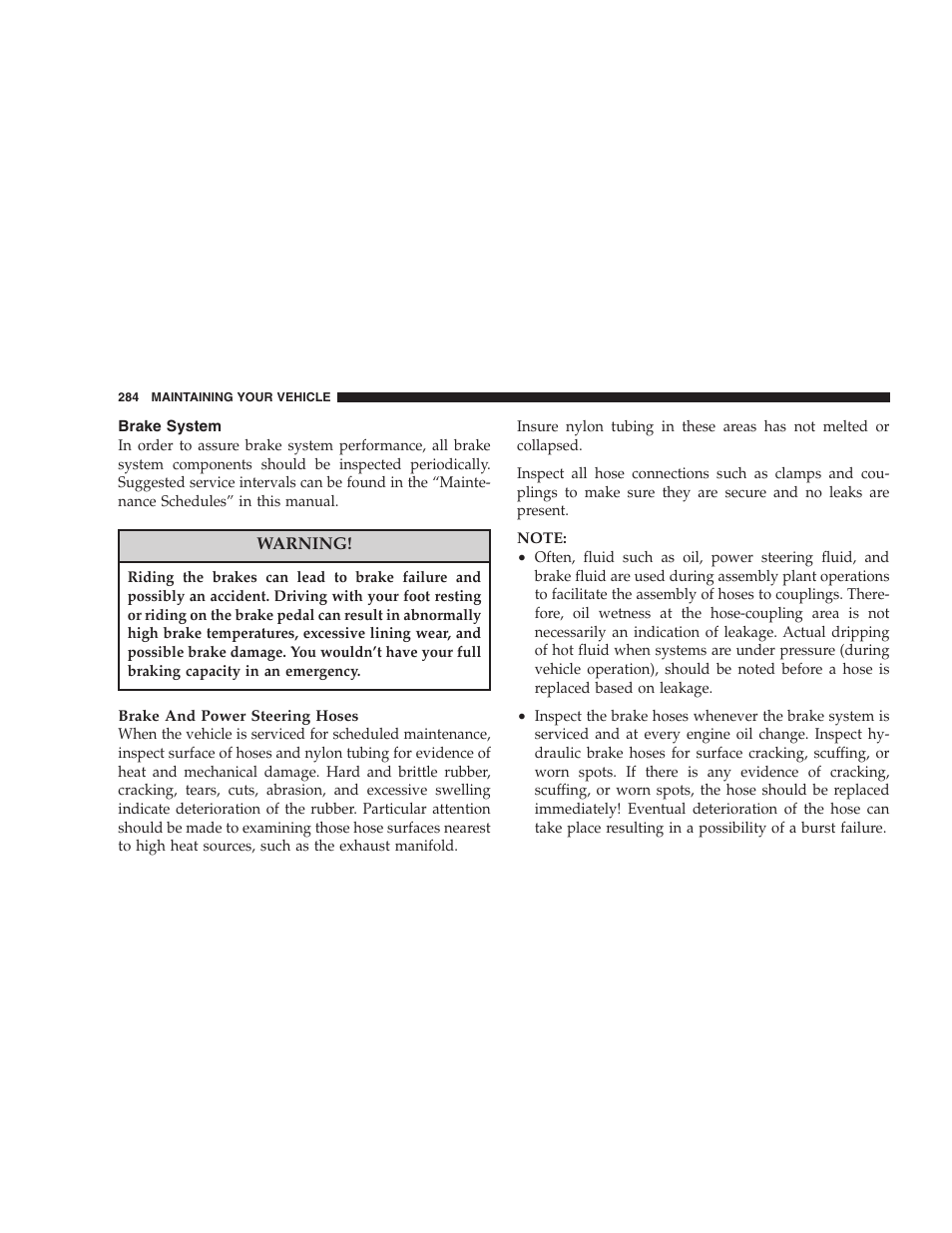 Brake system | Dodge 2007 Charger SRT8 User Manual | Page 284 / 352