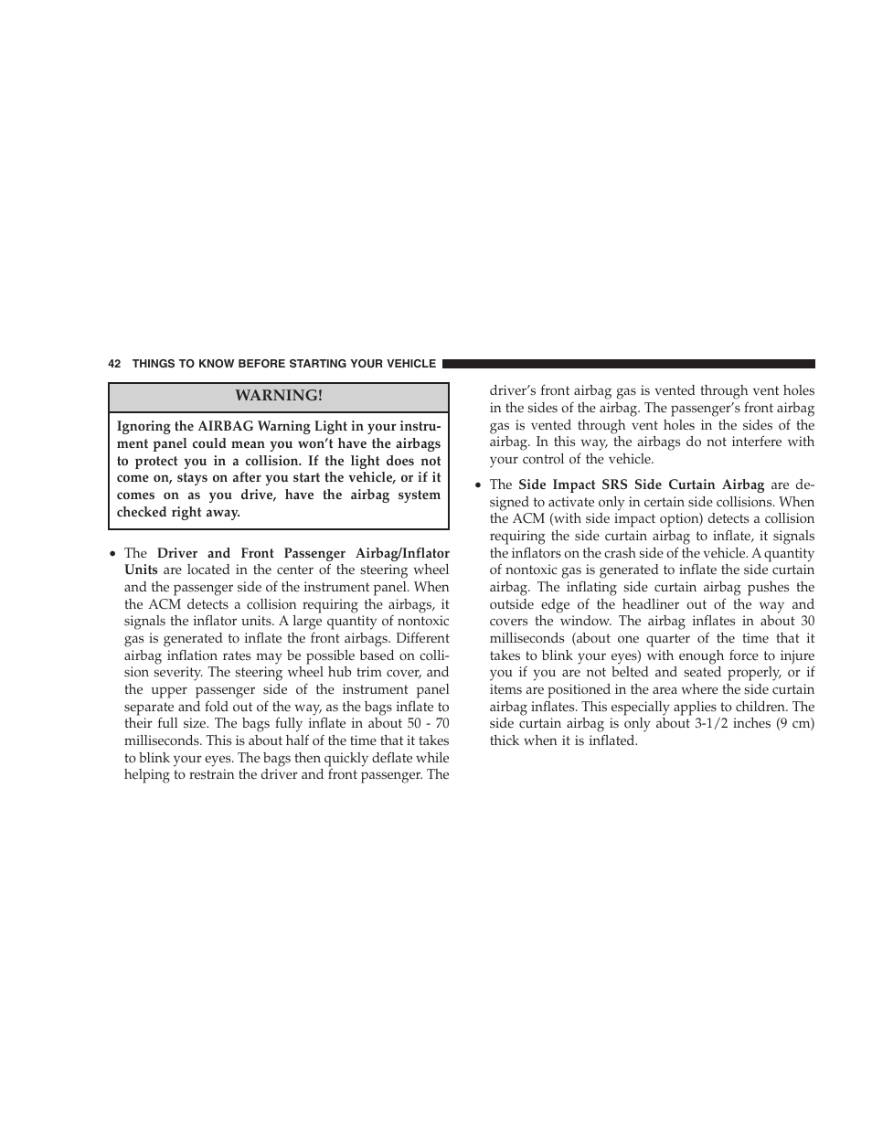 Dodge 2007 Charger SRT8 User Manual | Page 42 / 352