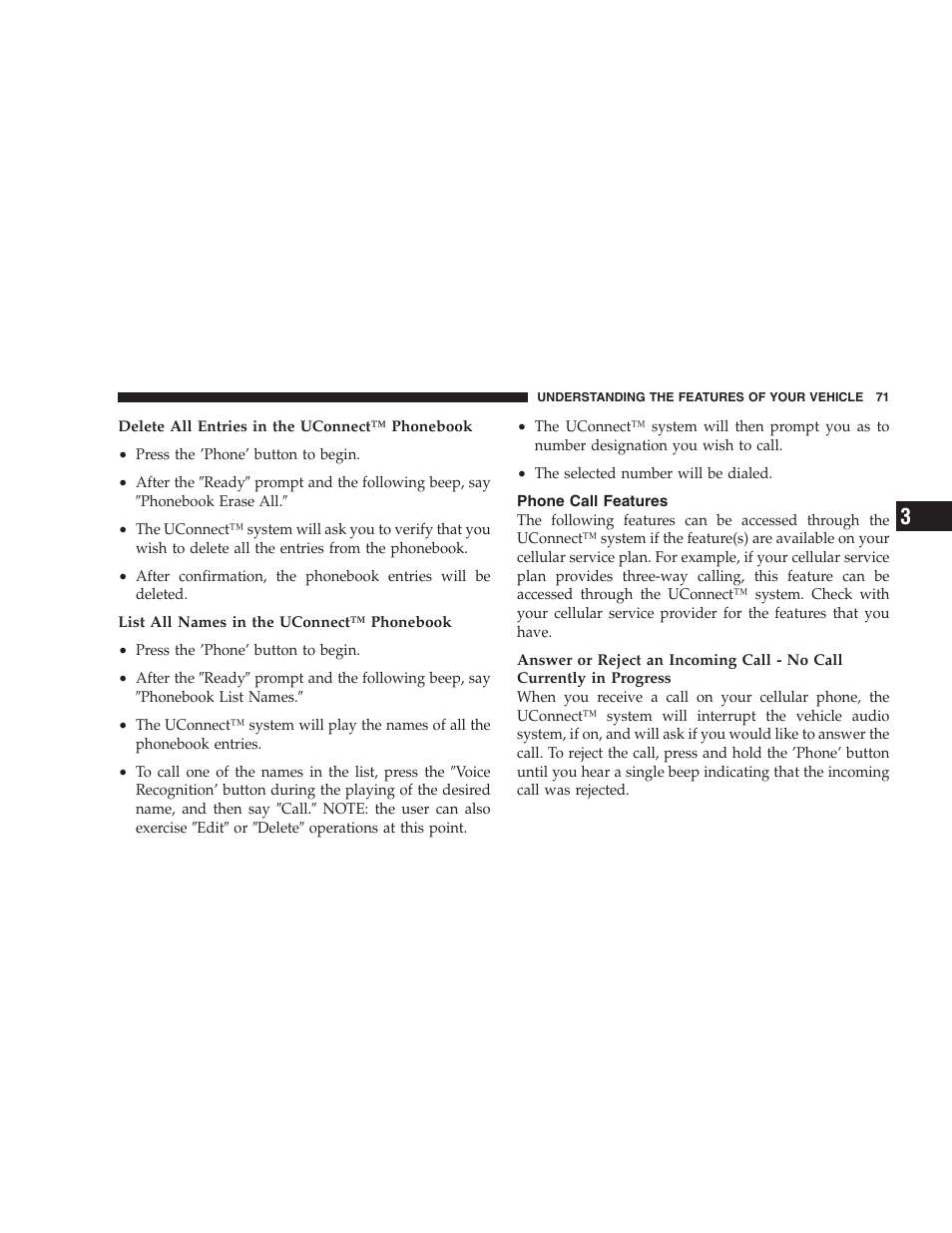 Phone call features | Dodge 2007 Charger SRT8 User Manual | Page 71 / 352