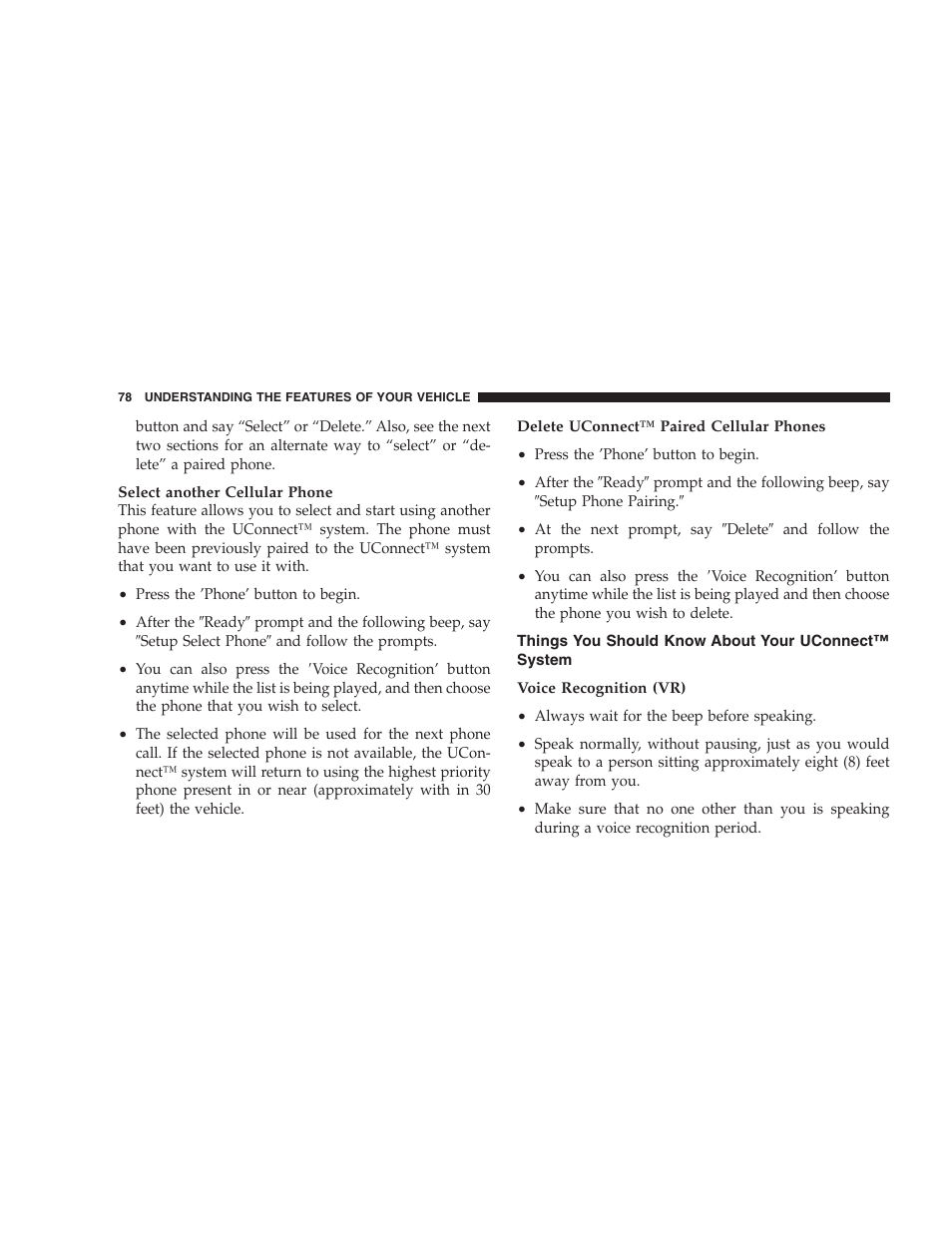 Things you should know about your, Uconnect™ system | Dodge 2007 Charger SRT8 User Manual | Page 78 / 352