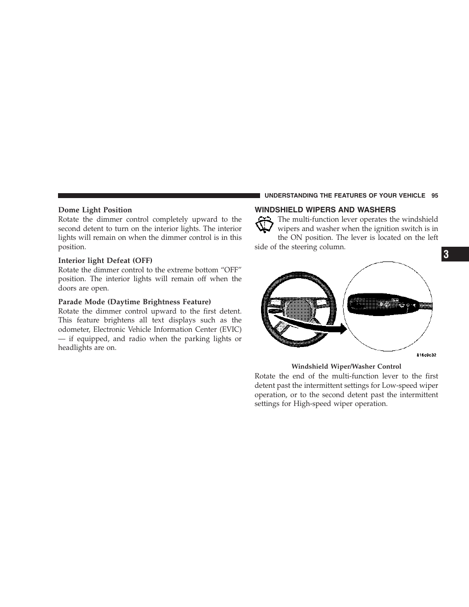 Windshield wipers and washers | Dodge 2007 Charger SRT8 User Manual | Page 95 / 352