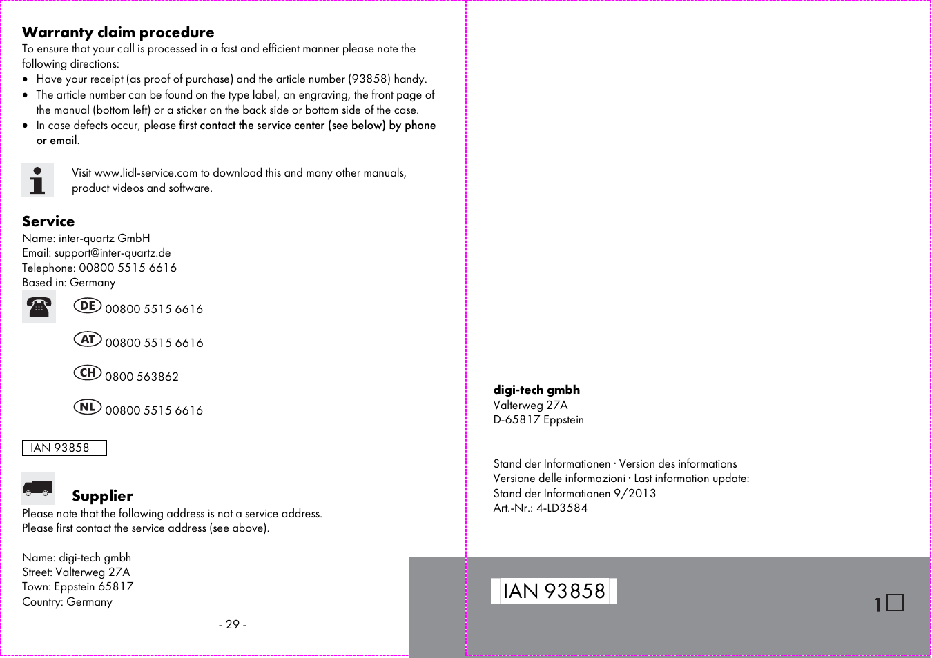 Auriol 4-LD3584 User Manual | Page 16 / 16