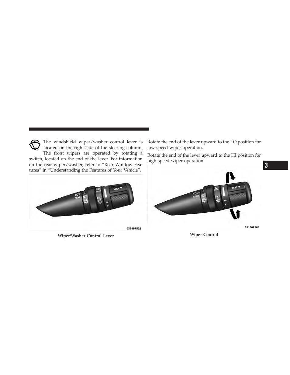 Windshield wipers and washers, Windshield wiper operation | Dodge 2010 Caliber User Manual | Page 152 / 484