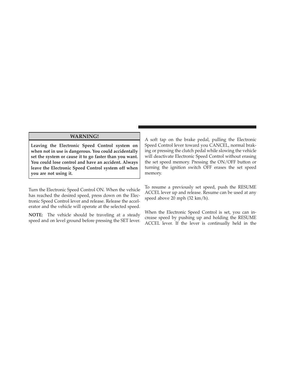To set a desired speed, To deactivate, To resume speed | To vary the speed setting | Dodge 2010 Caliber User Manual | Page 157 / 484