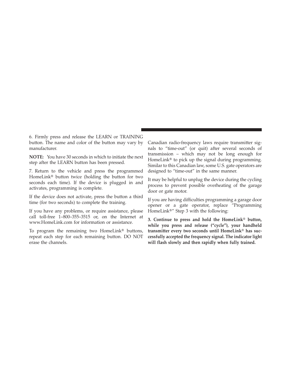 Gate operator/canadian programming | Dodge 2010 Caliber User Manual | Page 163 / 484