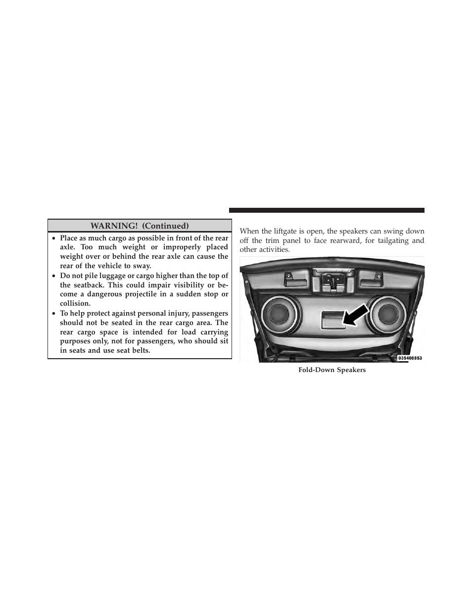 Fold down speakers — if equipped | Dodge 2010 Caliber User Manual | Page 183 / 484