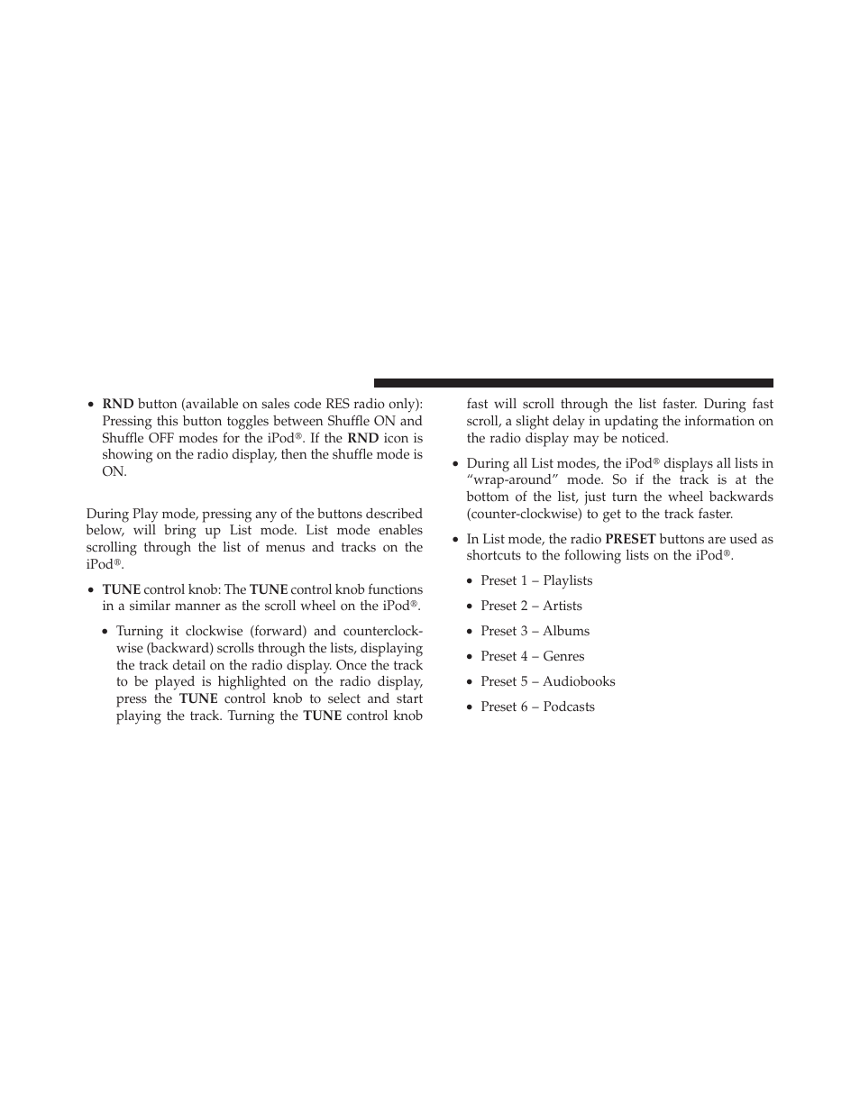 List or browse mode | Dodge 2010 Caliber User Manual | Page 267 / 484