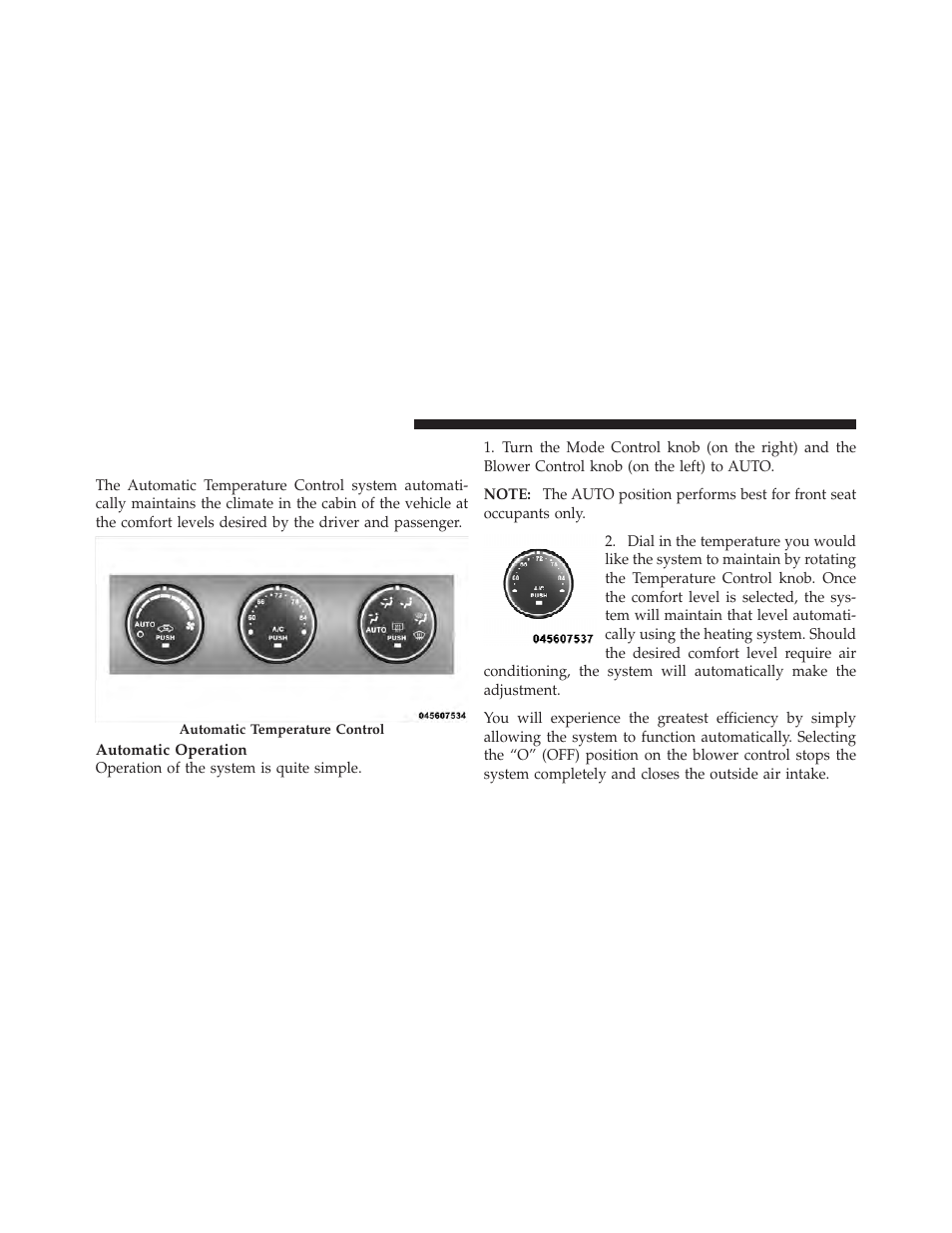 Automatic temperature control (atc) — if equipped, Automatic temperature control (atc), If equipped | Dodge 2010 Caliber User Manual | Page 281 / 484
