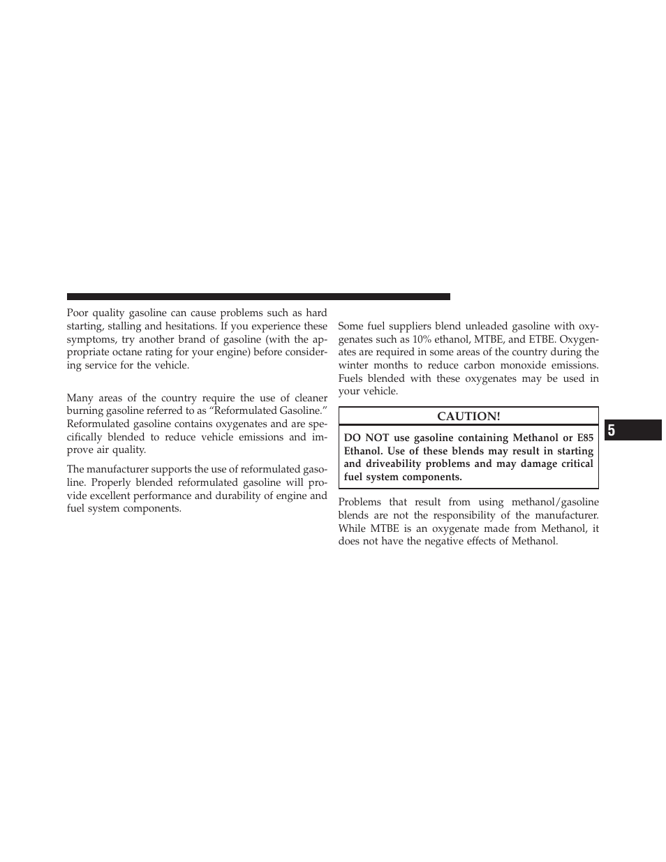 Reformulated gasoline, Gasoline/oxygenate blends | Dodge 2010 Caliber User Manual | Page 350 / 484