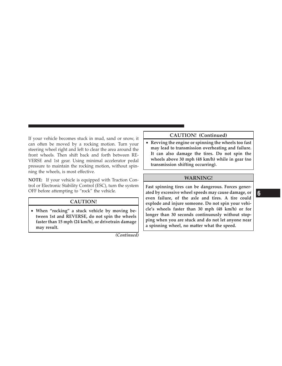 Freeing a stuck vehicle | Dodge 2010 Caliber User Manual | Page 386 / 484