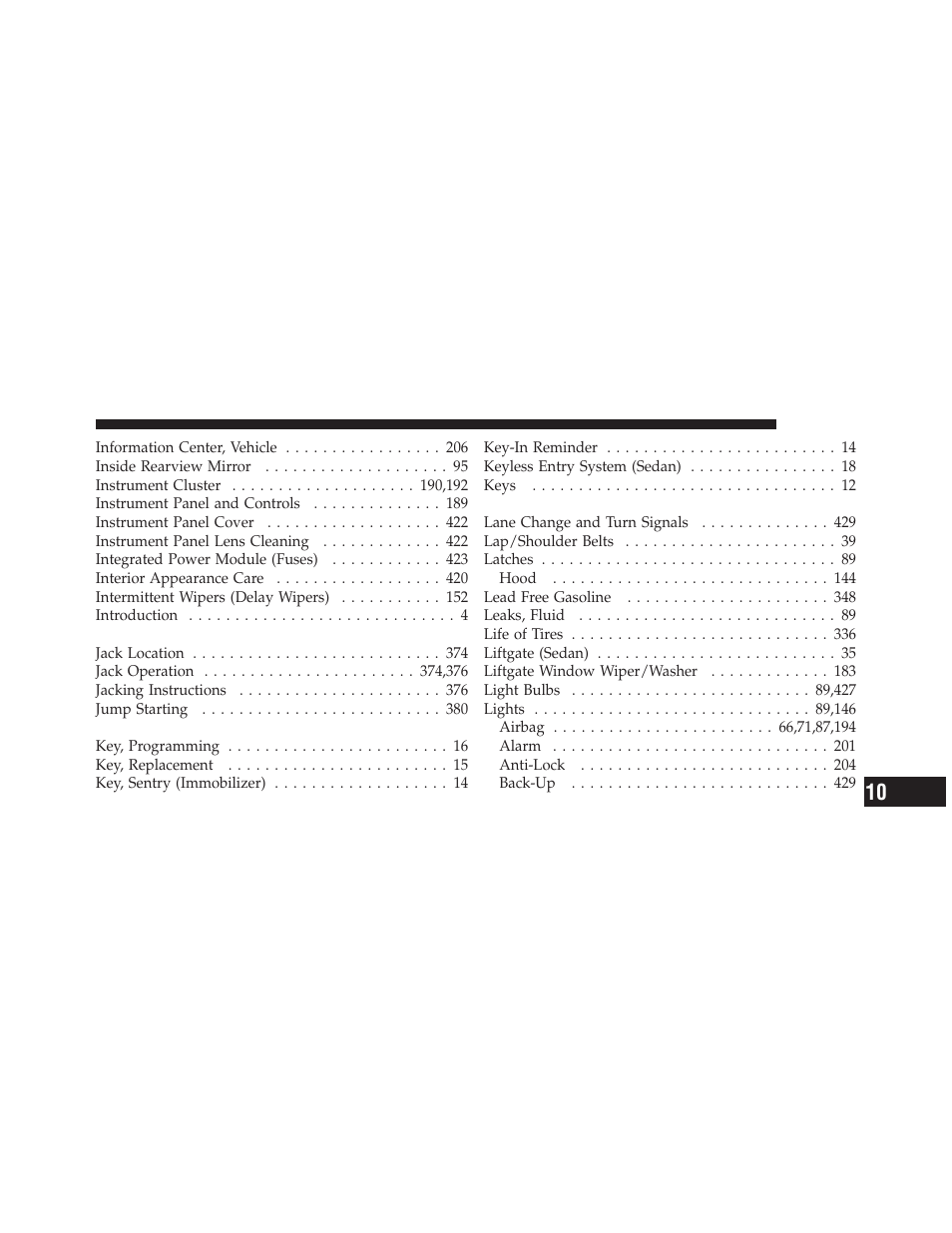 Dodge 2010 Caliber User Manual | Page 474 / 484