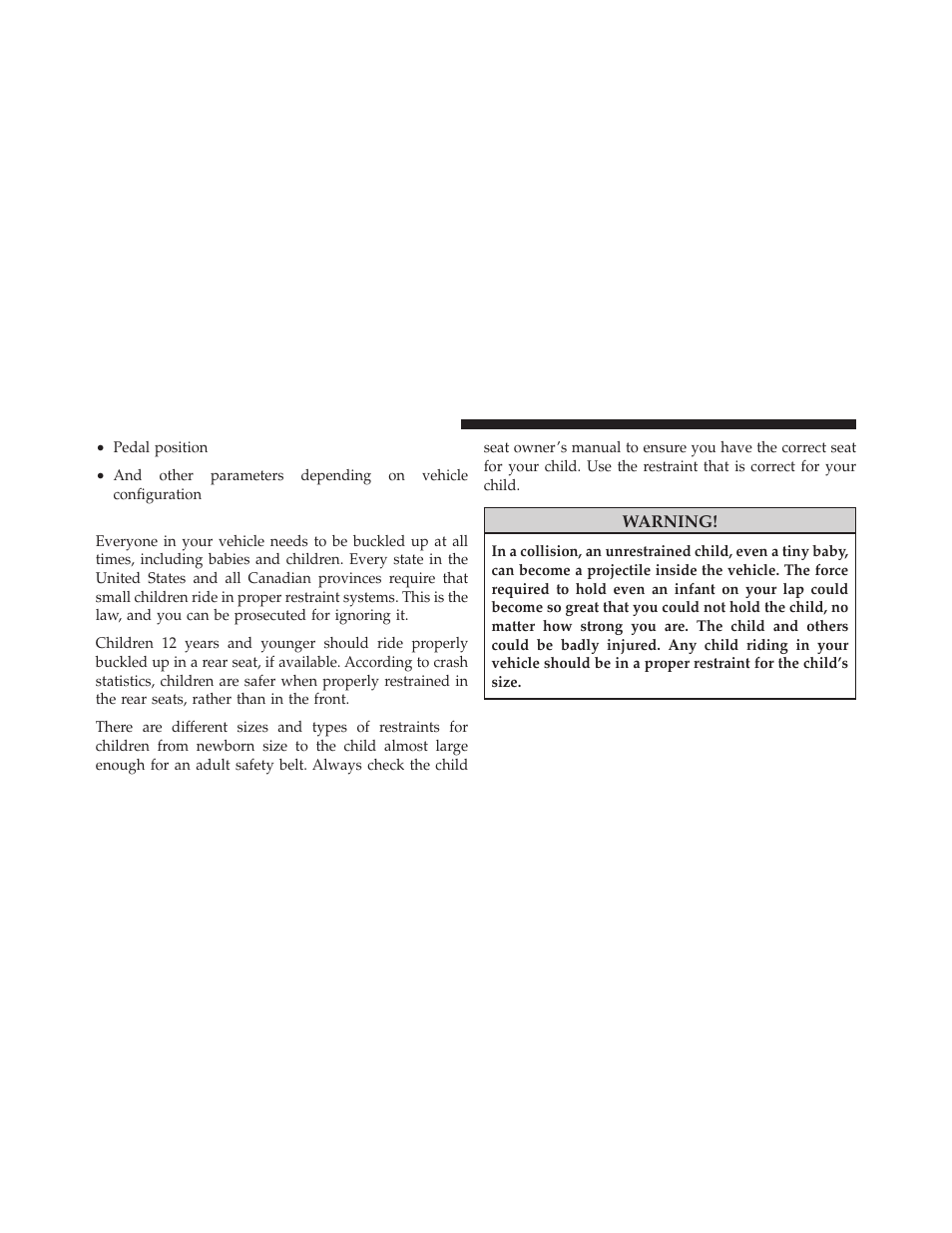 Child restraints | Dodge 2010 Caliber User Manual | Page 75 / 484