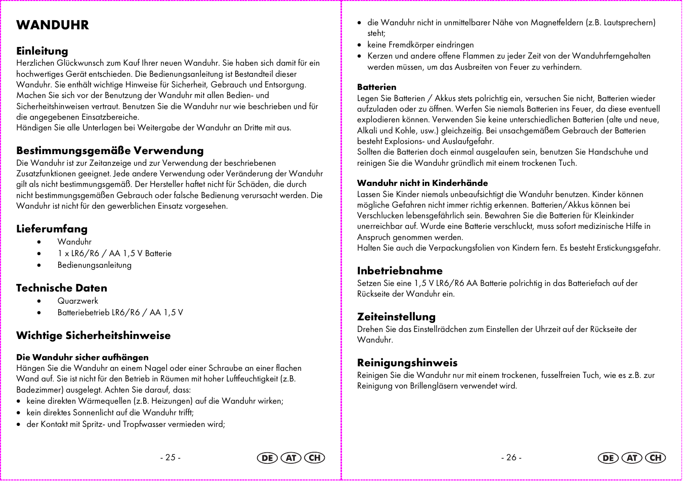 Wanduhr | Auriol 4-LD3584 User Manual | Page 14 / 16