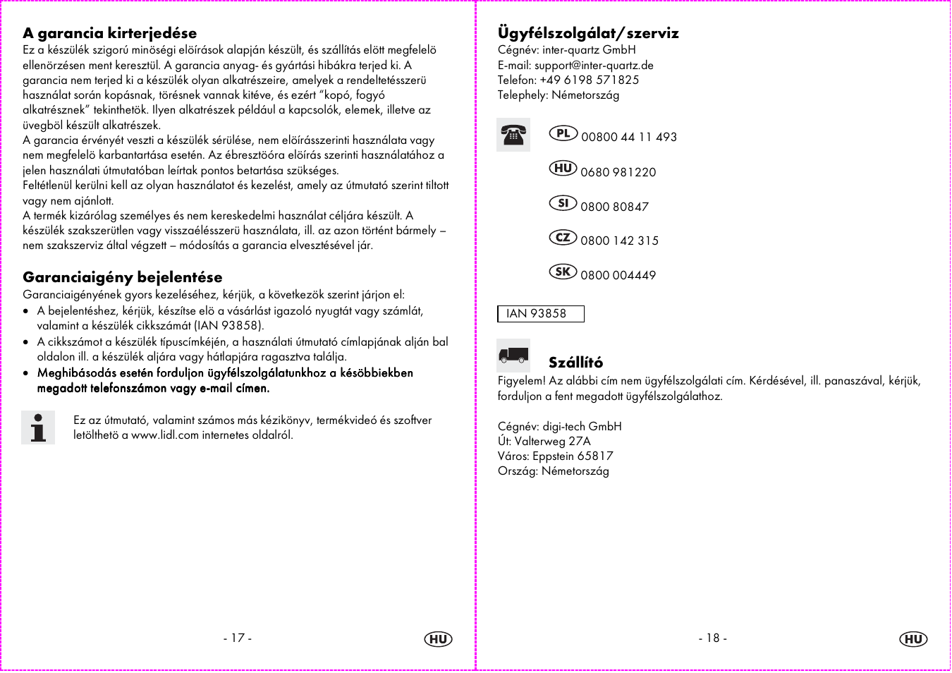 Auriol 4-LD3584 User Manual | Page 10 / 22