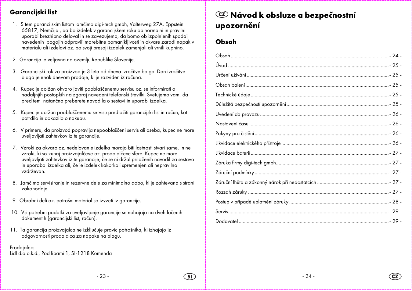 Návod k obsluze a bezpečnostní upozornění | Auriol 4-LD3584 User Manual | Page 13 / 22
