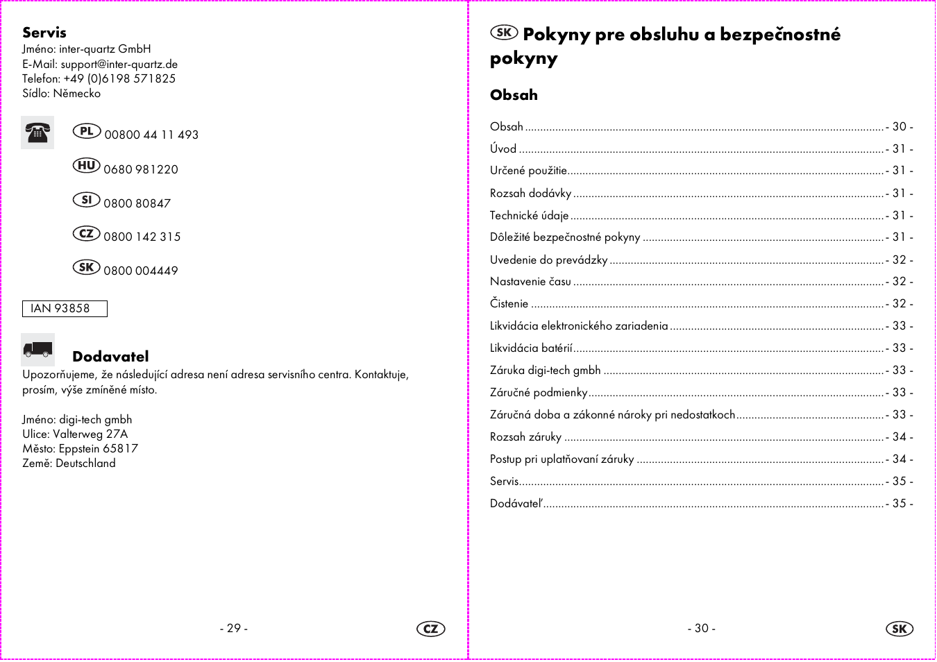 Pokyny pre obsluhu a bezpečnostné pokyny | Auriol 4-LD3584 User Manual | Page 16 / 22