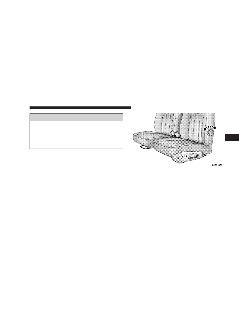 Manual lumbar support adjustment - if equipped, Manual lumbar support adjustment — if, Equipped | Adjustable head restraints — front seating, Positions | Dodge 2008 Dakota User Manual | Page 107 / 426