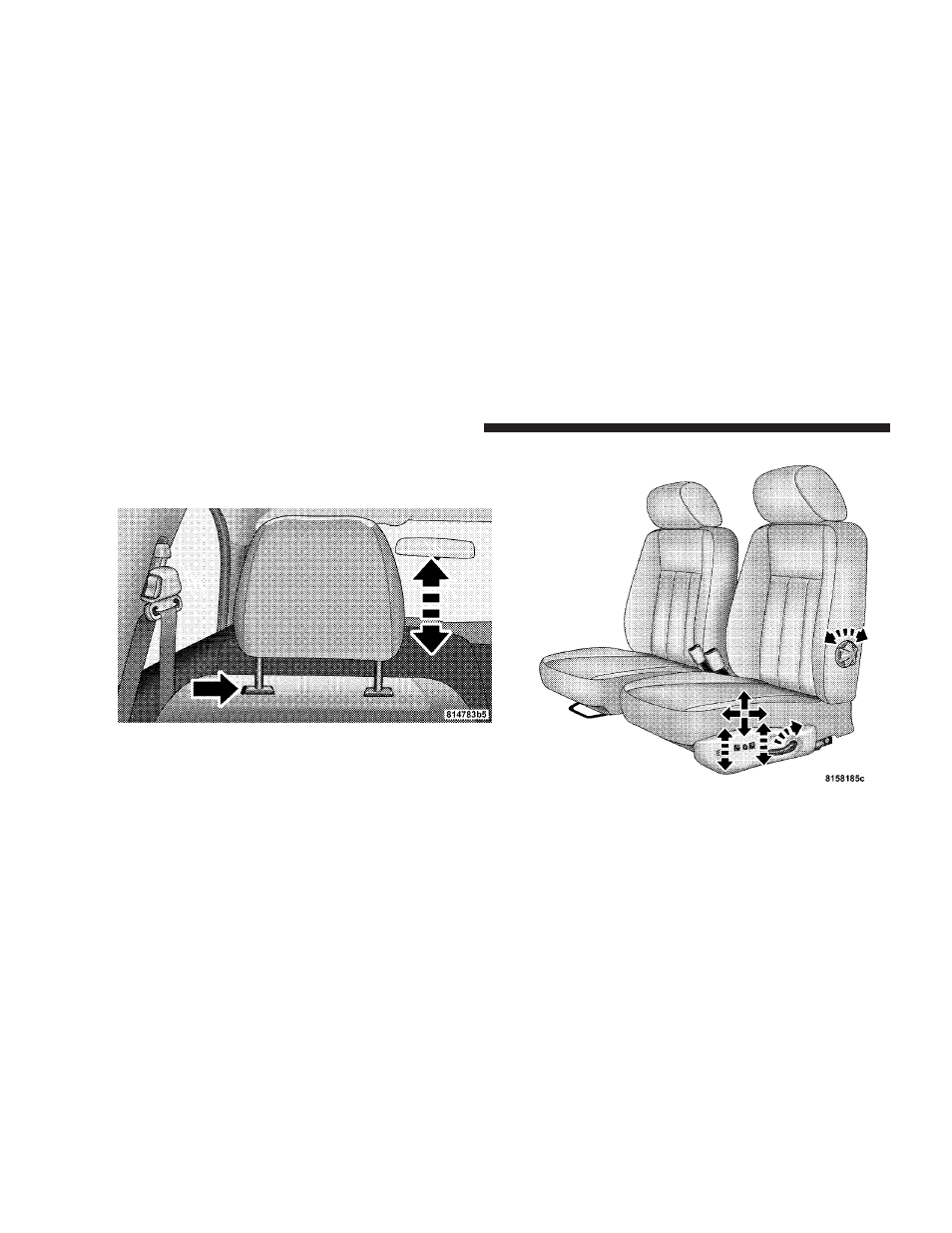 6 - way power seat adjuster - drivers side only, 6 - way power seat adjuster — driver’s, Side only | Dodge 2008 Dakota User Manual | Page 108 / 426