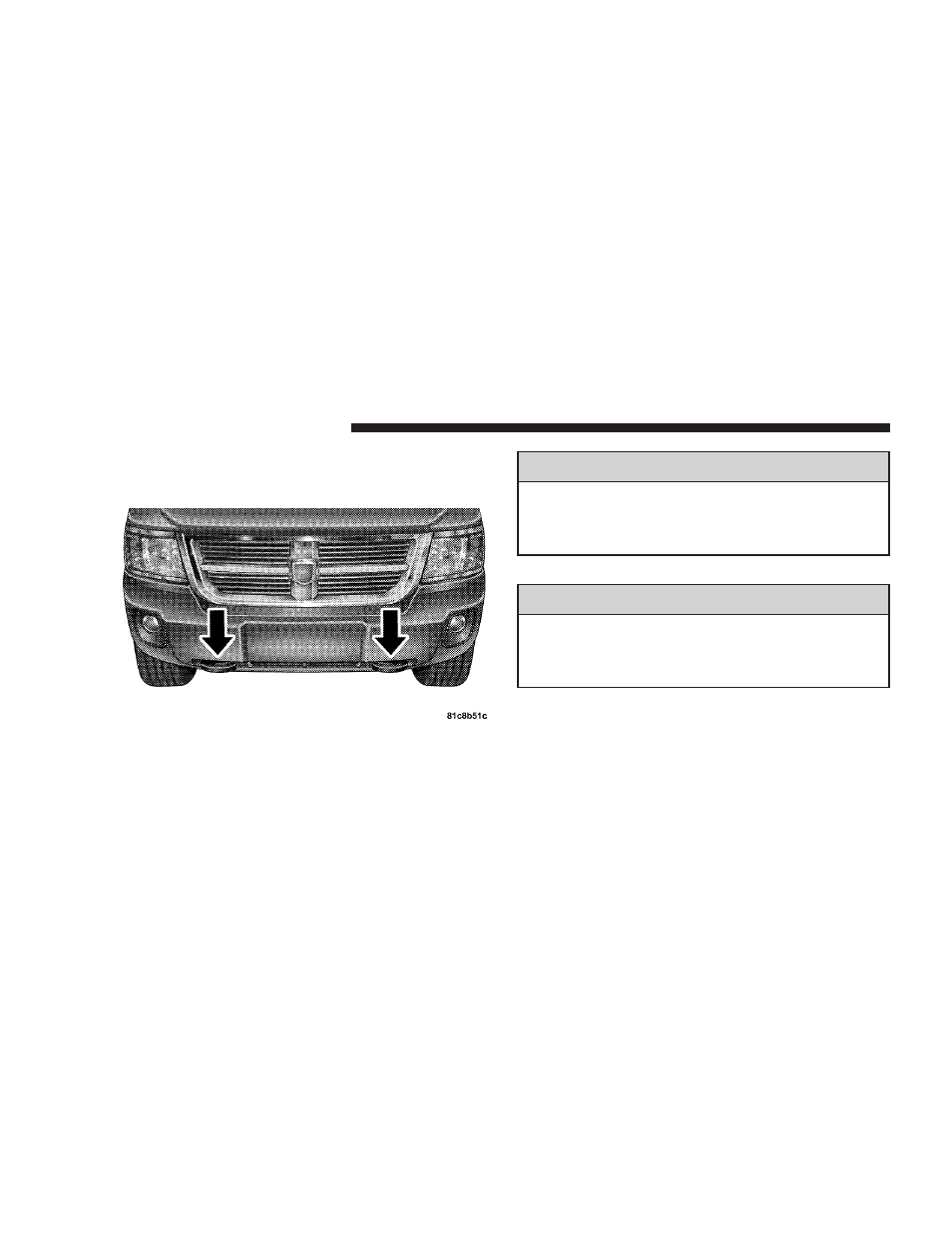 Emergency tow hooks - if equipped, Emergency tow hooks — if equipped | Dodge 2008 Dakota User Manual | Page 326 / 426