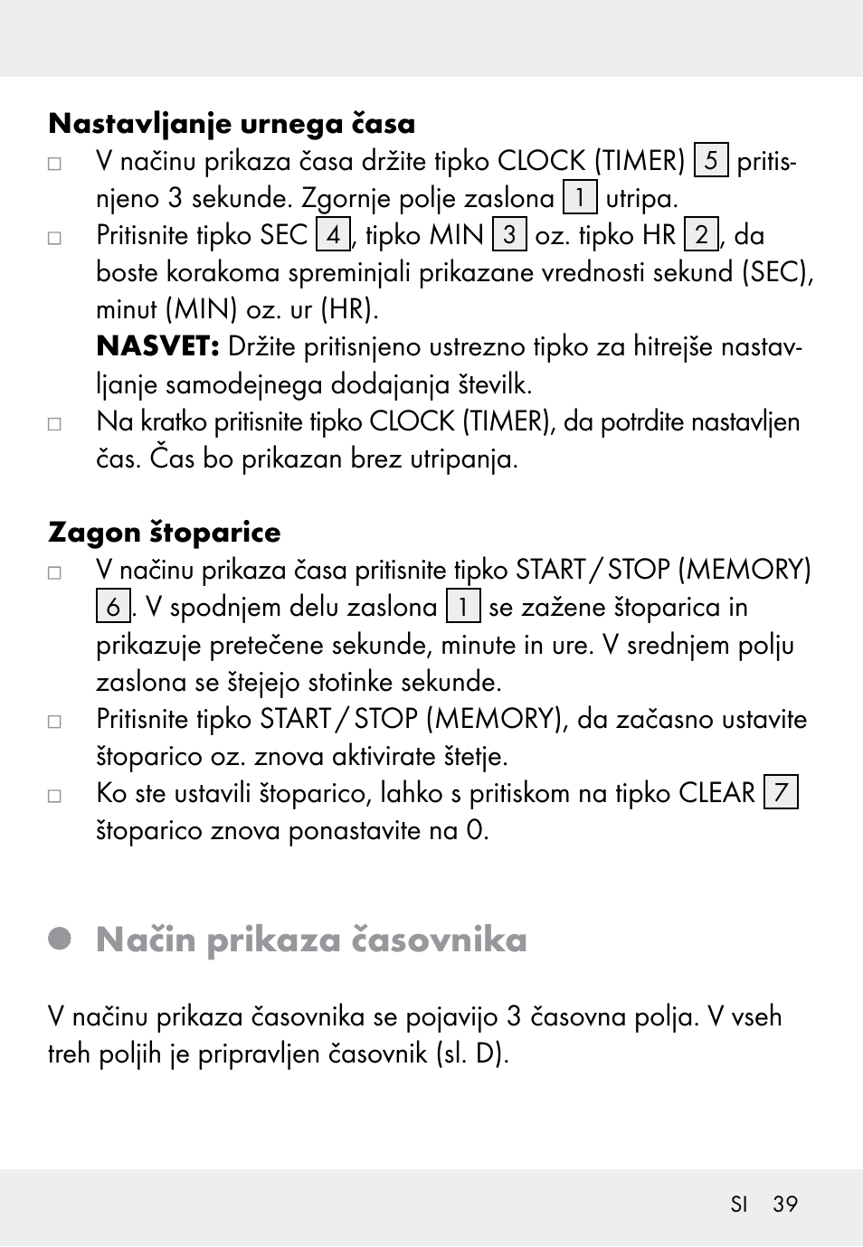 Način prikaza časovnika | Auriol Z31793 User Manual | Page 39 / 74