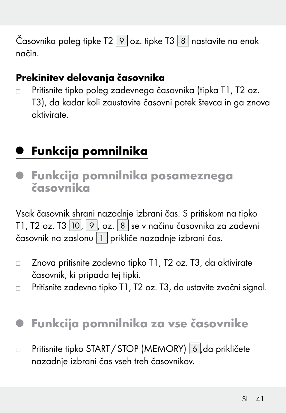 Funkcija pomnilnika za vse časovnike | Auriol Z31793 User Manual | Page 41 / 74