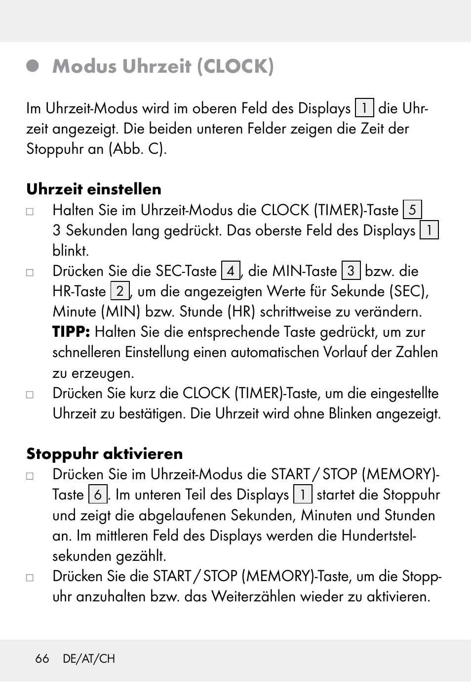 Modus uhrzeit (clock) | Auriol Z31793 User Manual | Page 66 / 74